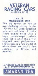 1966 Amaran Tea Veteran Racing Cars #15 Mercedes 1929 Back