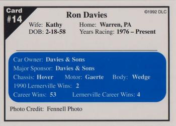 1992 Donny's Lernerville Speedway Part 1 - Silver Edition #14 Ron Davies Back