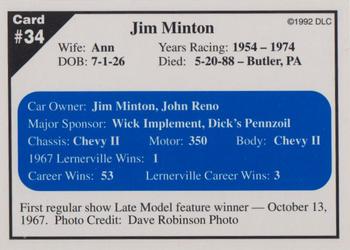 1992 Donny's Lernerville Speedway Part 1 - Silver Edition #34 Jim Minton Back