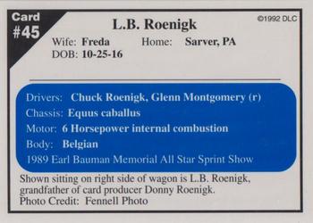 1992 Donny's Lernerville Speedway Part 1 - Silver Edition #45 L.B. Roenigk Back