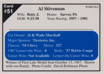 1992 Donny's Lernerville Speedway Part 1 - Silver Edition #51 Al Stivenson Back