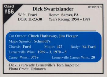 1992 Donny's Lernerville Speedway Part 1 - Silver Edition #56 Dick Swartzlander Back