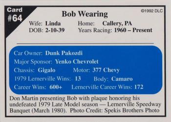 1992 Donny's Lernerville Speedway Part 1 - Silver Edition #64 Bob Wearing Back