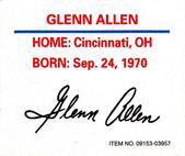1997 Racing Champions Mini Stock Car #09153-03957 Glenn Allen Jr. Back