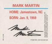 1998 Racing Champions Mini NASCAR #09153-04134 Mark Martin Back