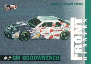 1996 Score Board Autographed - Front Runners #NNO Dale Earnhardt/#3 GM Goodwrench Back