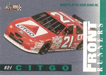 1996 Score Board Autographed - Front Runners #NNO Michael Waltrip/#21 Citgo Back