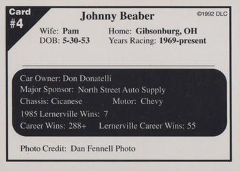 1992 Donny's Lernerville Speedway Part 2 - Silver Edition #4 Johnny Beaber Back