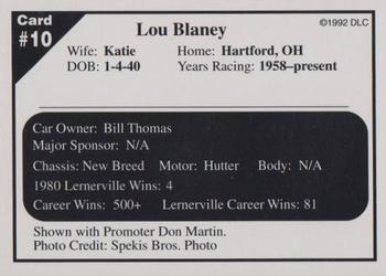1992 Donny's Lernerville Speedway Part 2 - Silver Edition #10 Lou Blaney Back