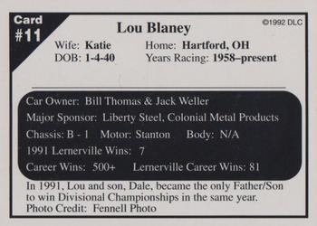 1992 Donny's Lernerville Speedway Part 2 - Silver Edition #11 Lou Blaney Back
