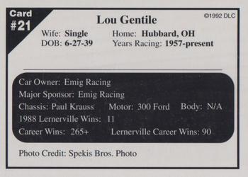 1992 Donny's Lernerville Speedway Part 2 - Silver Edition #21 Lou Gentile Back