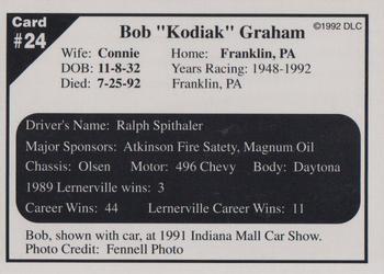 1992 Donny's Lernerville Speedway Part 2 - Silver Edition #24 Bob Graham Back