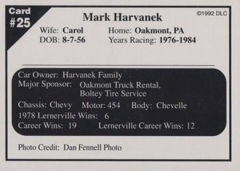 1992 Donny's Lernerville Speedway Part 2 - Silver Edition #25 Mark Harvanek Back