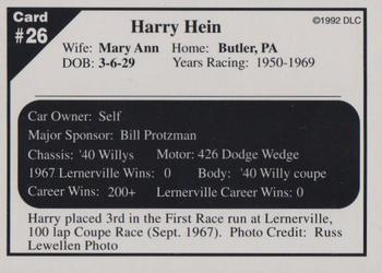 1992 Donny's Lernerville Speedway Part 2 - Silver Edition #26 Harry Hein Back