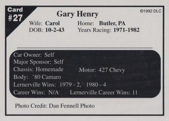 1992 Donny's Lernerville Speedway Part 2 - Silver Edition #27 Gary Henry Back