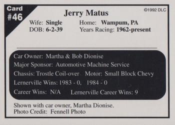 1992 Donny's Lernerville Speedway Part 2 - Silver Edition #46 Jerry Matus Back