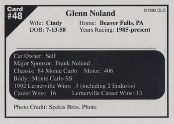 1992 Donny's Lernerville Speedway Part 2 - Silver Edition #48 Glenn Noland Back