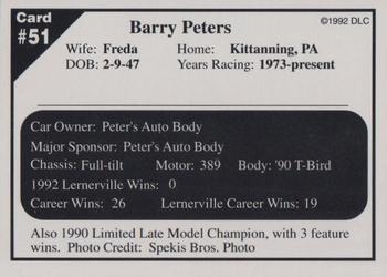 1992 Donny's Lernerville Speedway Part 2 - Silver Edition #51 Barry Peters Back