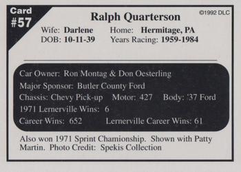 1992 Donny's Lernerville Speedway Part 2 - Silver Edition #57 Ralph Quarterson Back