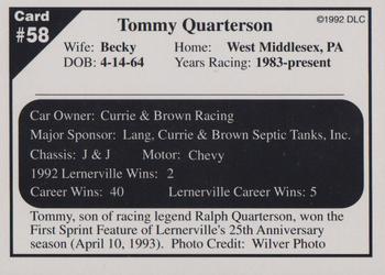 1992 Donny's Lernerville Speedway Part 2 - Silver Edition #58 Tommy Quarterson Back