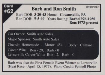 1992 Donny's Lernerville Speedway Part 2 - Silver Edition #62 Barb Smith / Ron Smith Back