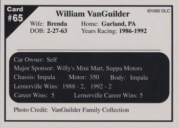 1992 Donny's Lernerville Speedway Part 2 - Silver Edition #65 William VanGuilder Back