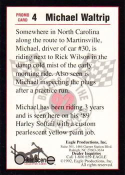 1992 Eagle Productions Bikers of the Racing Scene - Promo #4 Michael Waltrip Back