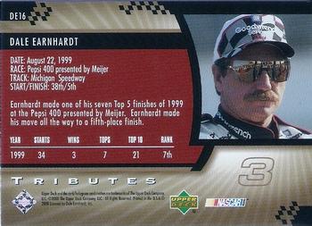 2000 Upper Deck Tributes Dale Earnhardt #DE16 Dale Earnhardt Back