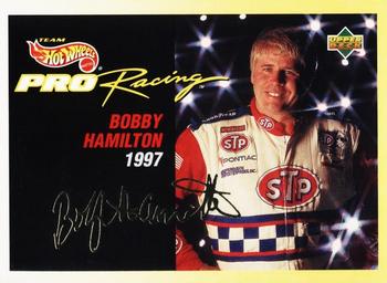 1997 Upper Deck Hot Wheels Pro Racing  #M4 Bobby Hamilton Front