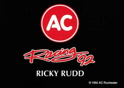 1992 AC Racing #NNO Ricky Rudd Back