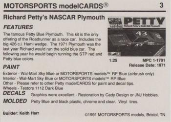 1991 Motorsports Modelcards #3 Richard Petty Back