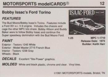 1991 Motorsports Modelcards #12 Bobby Isaac Back