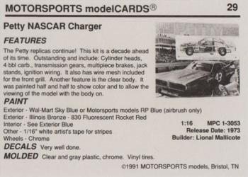 1991 Motorsports Modelcards #29 Richard Petty Back