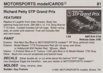 1991 Motorsports Modelcards #81 Richard Petty Back