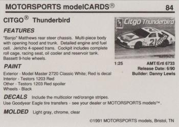1991 Motorsports Modelcards #84 Dale Jarrett Back