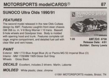 1991 Motorsports Modelcards #87 Terry Labonte Back