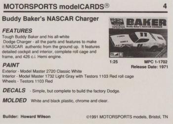 1991 Motorsports Modelcards - Premiere #4 Buddy Baker Back