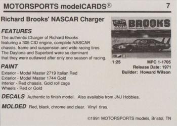 1991 Motorsports Modelcards - Premiere #7 Richard Brooks Back