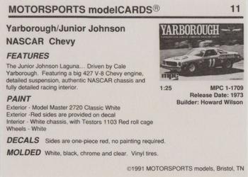 1991 Motorsports Modelcards - Premiere #11 Cale Yarborough Back