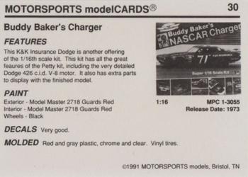 1991 Motorsports Modelcards - Premiere #30 Buddy Baker Back