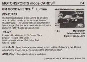 1991 Motorsports Modelcards - Premiere #64 Dale Earnhardt Back