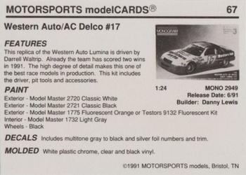 1991 Motorsports Modelcards - Premiere #67 Darrell Waltrip Back