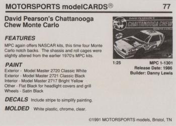 1991 Motorsports Modelcards - Premiere #77 David Pearson Back