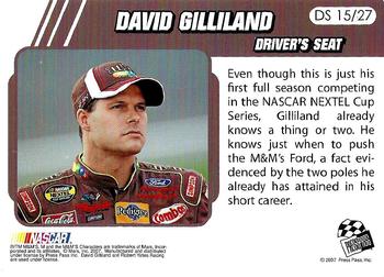 2007 Traks - Driver's Seat Laps #DS 15 David Gilliland Back