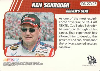 2007 Traks - Driver's Seat Laps Door Number #DS 27 Ken Schrader Back
