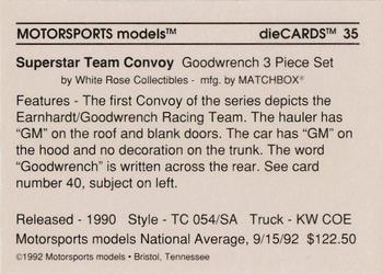 1992 Motorsports Diecards #35 Dale Earnhardt Back