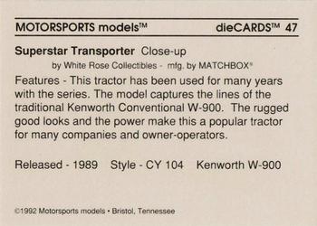 1992 Motorsports Diecards #47 Richard Petty Back