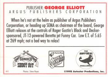 1992 Parts Plus Super Chevy Show #4 George Elliott Back