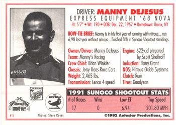 1992 Parts Plus Super Chevy Show #5 Manny DeJesus Back