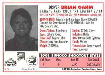 1992 Parts Plus Super Chevy Show #24 Brian Gahm Back